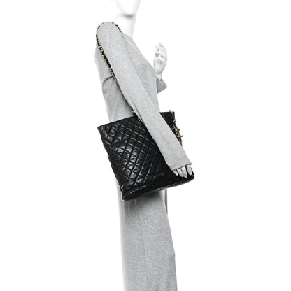 Chanel Lambskin Quilted Shopping Tote Black 2 of 13