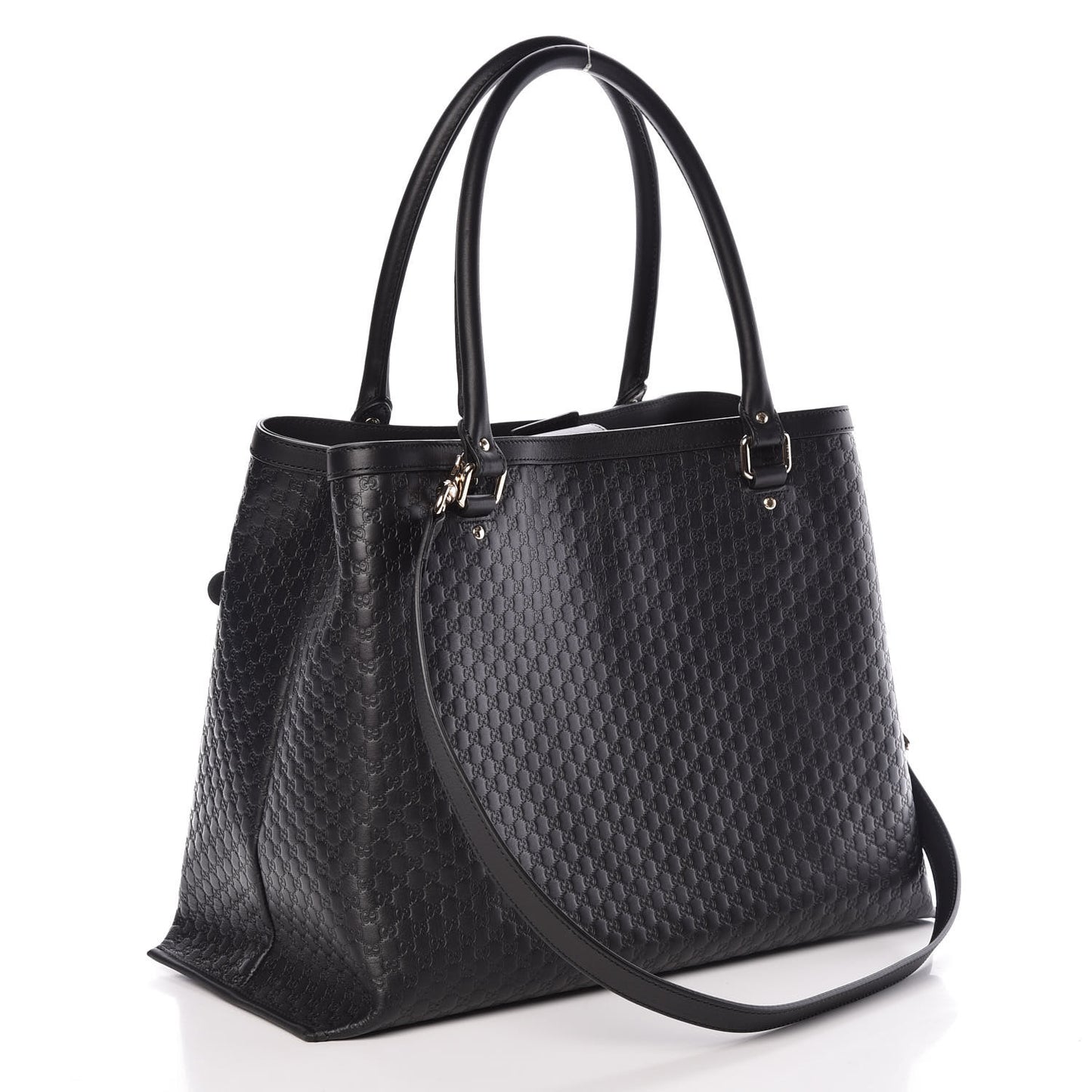 Soft Microguccissima Large Tote Black