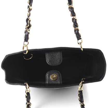Chanel Caviar Quilted Petit Shopping Tote PST Black 5 of 10
