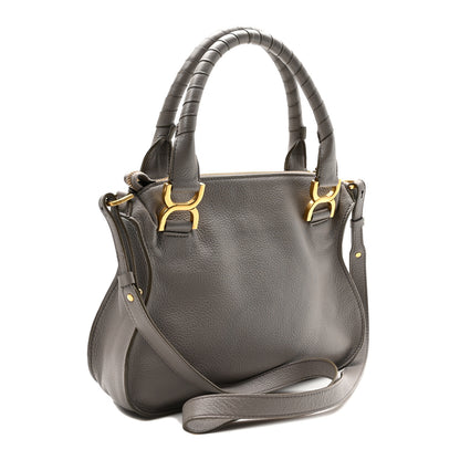 Chloe Calfskin Small Marcie Saddle Shoulder Bag Cashmere Grey 3 of 10