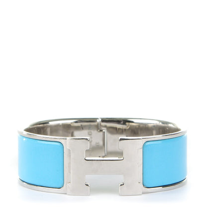 Hermes Enamel Clic Clac H Wide Bracelet PM Bleu 1 of 4