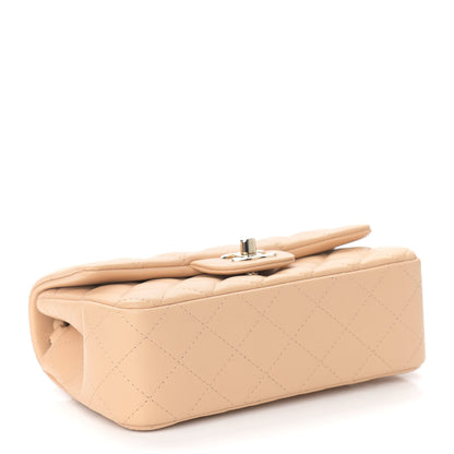 Chanel Lambskin Quilted Mini Rectangular Flap Beige 3 of 8
