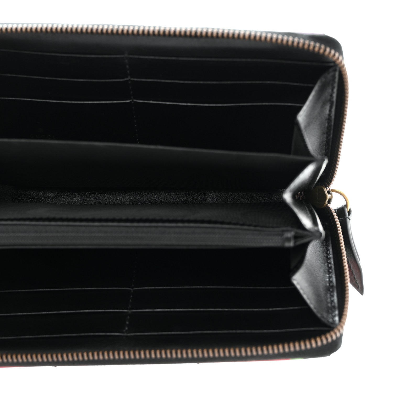 Gucci X KEN SCOTT Calfskin Matelasse Floral Print GG Marmont Zip Around Wallet Black 5 of 8