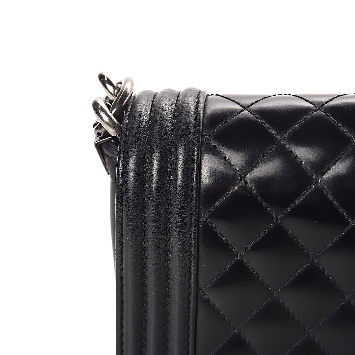 Chanel Glazed Calfskin Quilted Medium Boy Flap Black 9 of 24
