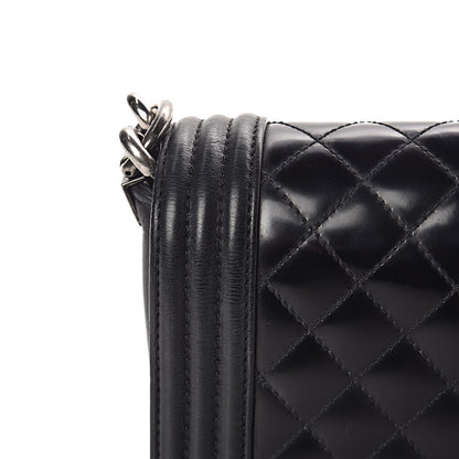 Chanel Glazed Calfskin Quilted Medium Boy Flap Black 9 of 24