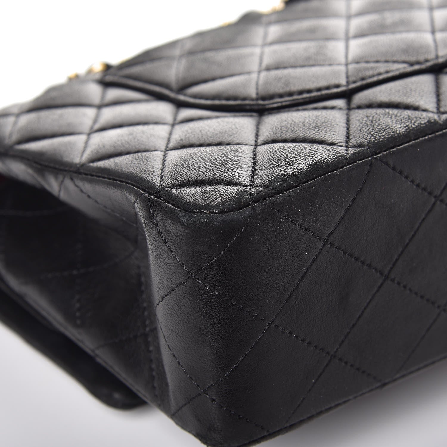 Chanel Lambskin Quilted Medium Double Flap Black 10 of 12
