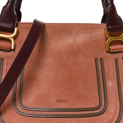 Chloe Suede Calfskin Braided Medium Marcie Double Carry Canyon Rose 8 of 10