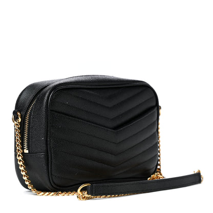 Saint Laurent Grain De Poudre Matelasse Monogram Mini Lou Camera Bag Black 2 of 4