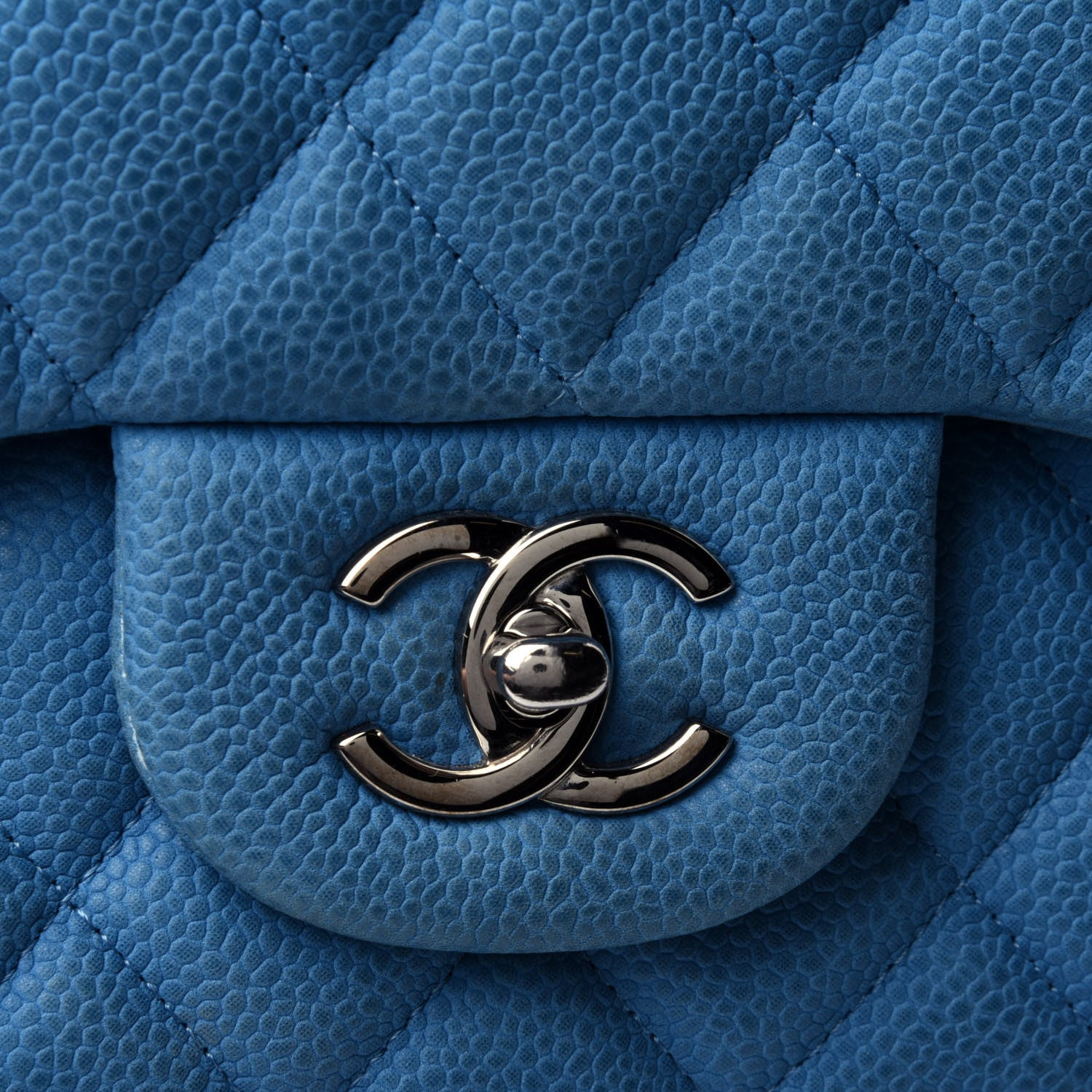 Chanel Caviar Quilted Jumbo Double Flap Blue 4 of 5