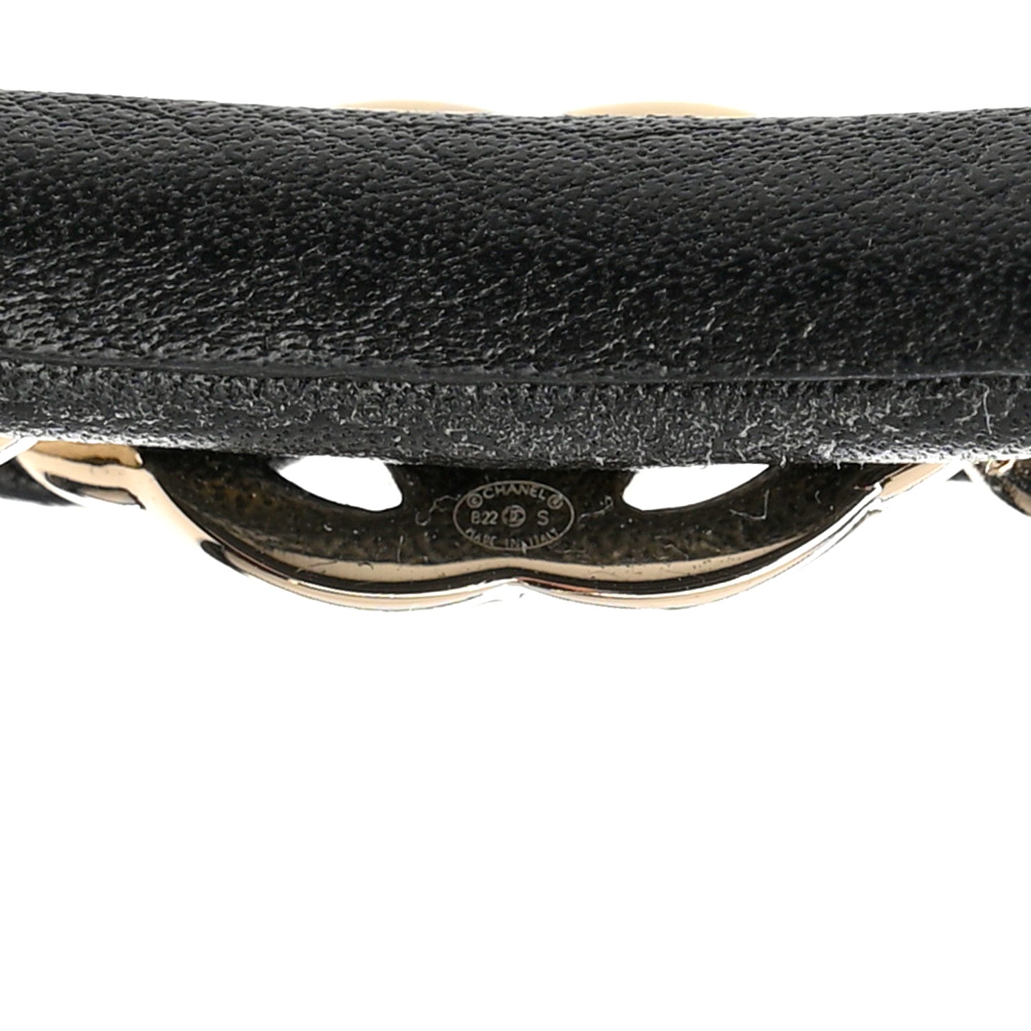 Chanel Metal Lambskin Chain CC Headband Black Gold 4 of 5