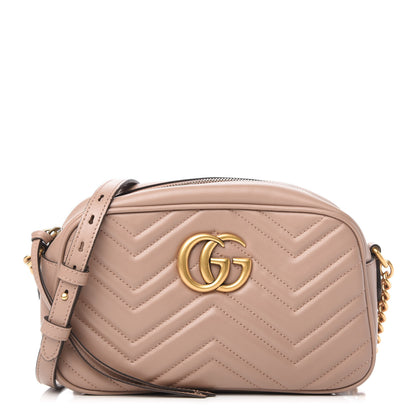 Gucci Calfskin Matelasse Small GG Marmont Chain Shoulder Bag Porcelain Rose 1 of 10