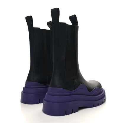 Bottega Veneta Calfskin The Tire Chelsea Boots 37.5 Black Plum 4 of 7