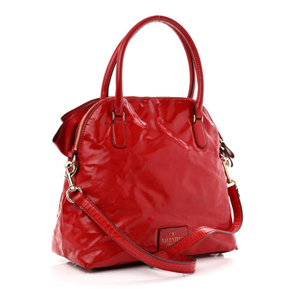 Valentino Garavani Patent Lacca Bow Dome Tote Red 3 of 22