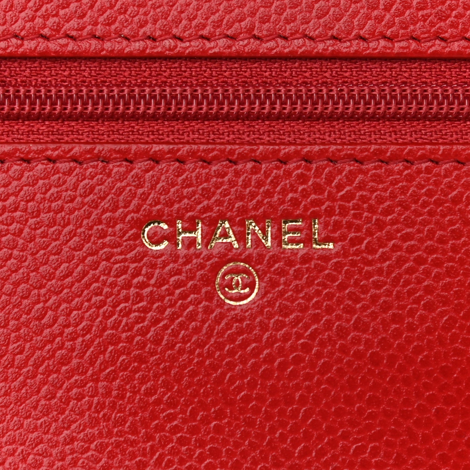 Chanel Shiny Caviar Quilted Chain Melody Wallet On Chain WOC Red 8 of 9
