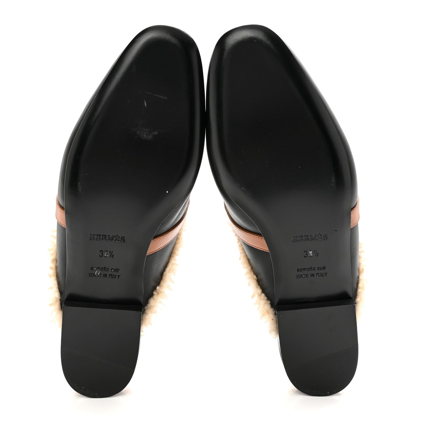 Shearling Calfskin Womens Oz Mules 38.5 Naturel Black