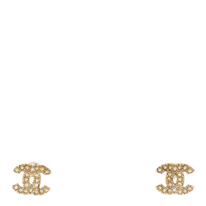 Chanel Crystal CC Earrings Gold 1 of 4