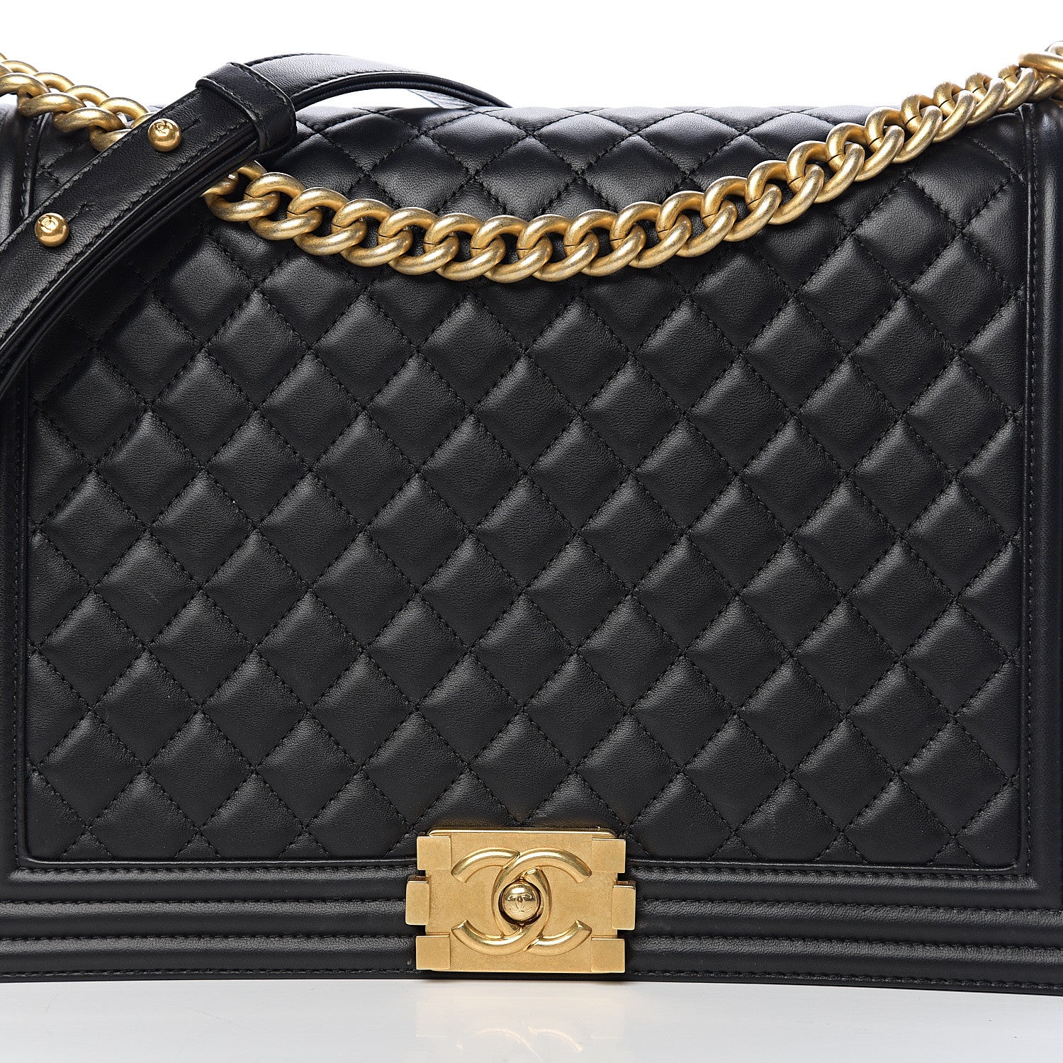 Chanel Lambskin Quilted Large Boy Flap Black 10 of 11
