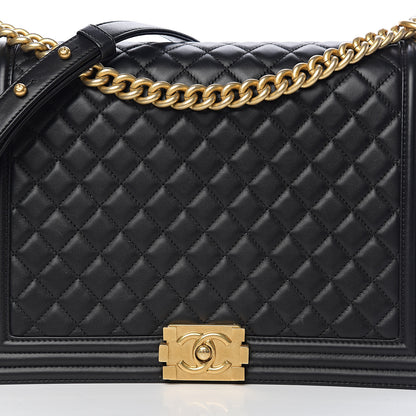 Chanel Lambskin Quilted Large Boy Flap Black 10 of 11