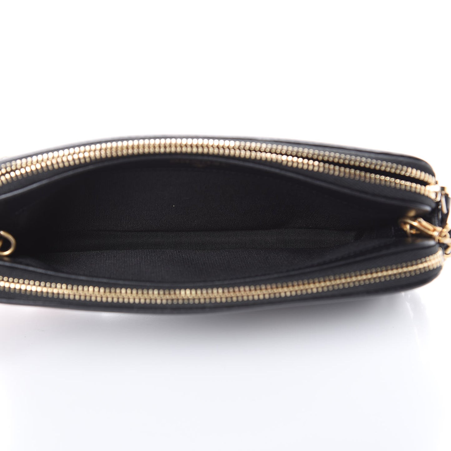 Caviar Quilted CC Filigree Clutch With Chain Black