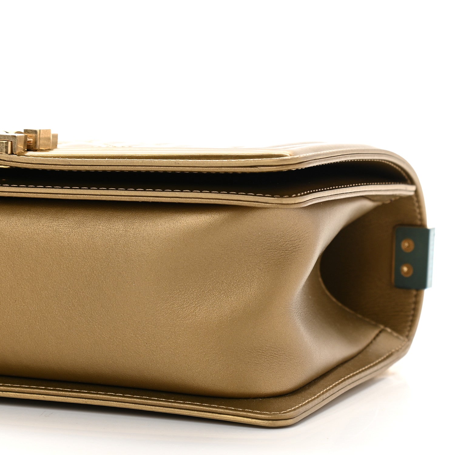 Chanel Metallic Patent Calfskin Quilted Medium Boy Flap Gold 9 of 9