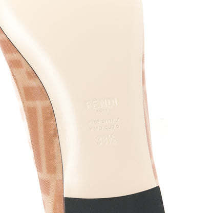 Fendi Technical Mesh Vitello FF Colibri Ballerina Flats 38.5 Rose Nude 6 of 8