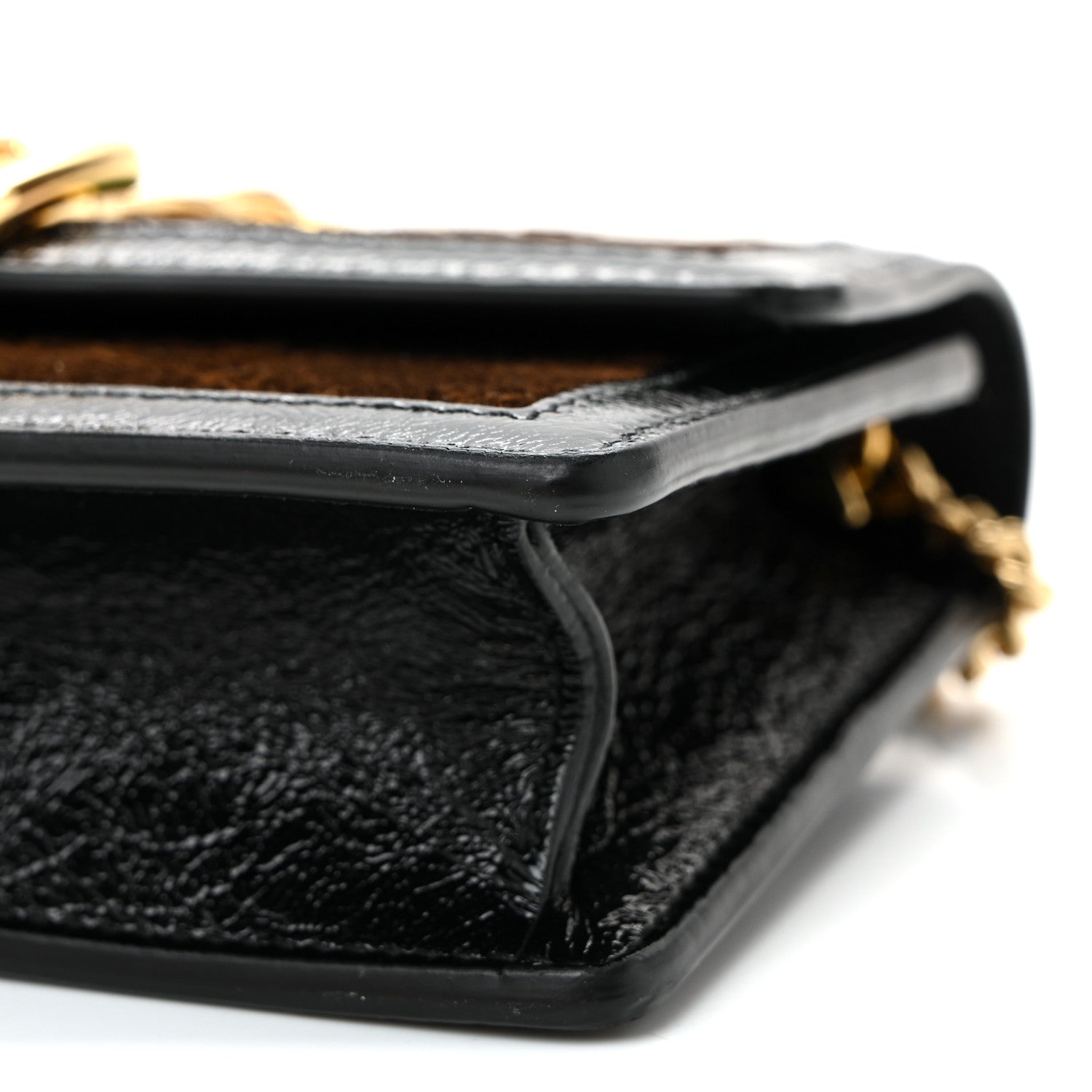 Gucci Velvet GG Monogram Web Super Mini Sylvie Chain Shoulder Bag Brown Black Oro Vecchio 10 of 10