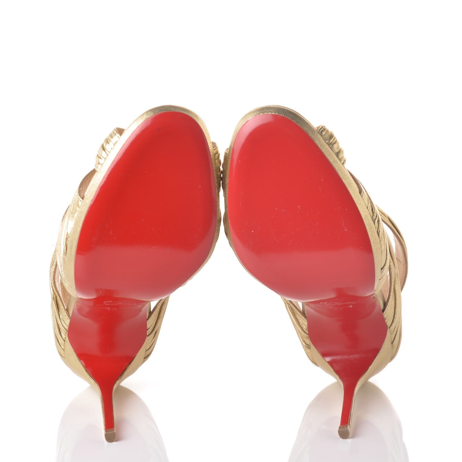 Christian Louboutin Metallic Nappa Kashou 120 Sandals 39 Light Gold 5 of 10