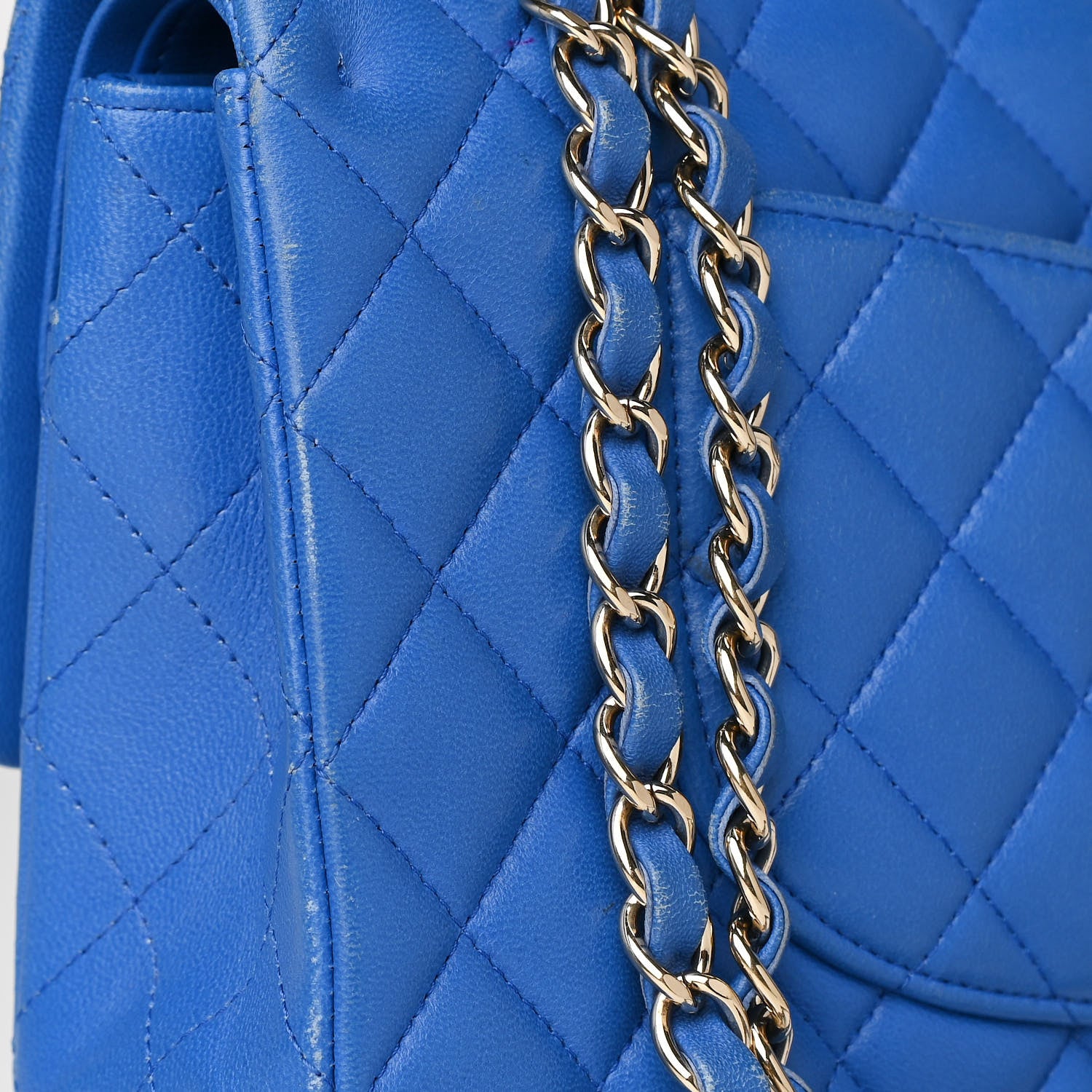 Chanel Lambskin Quilted Medium Double Flap Blue 9 of 15