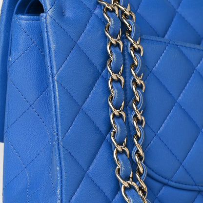 Chanel Lambskin Quilted Medium Double Flap Blue 9 of 15
