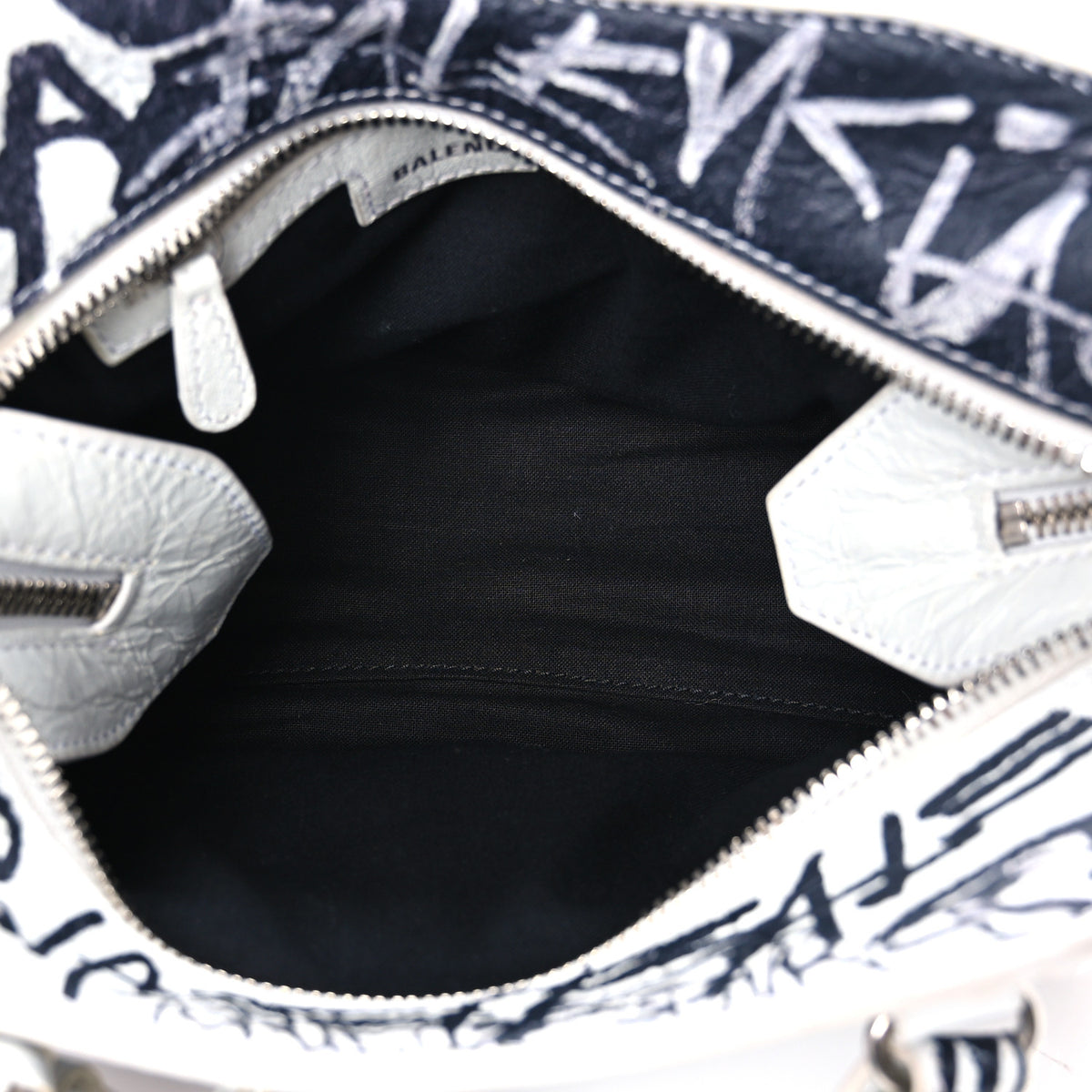 Balenciaga Agneau Arena Graffiti Neo Cagole Handbag XS White Black 6 of 14
