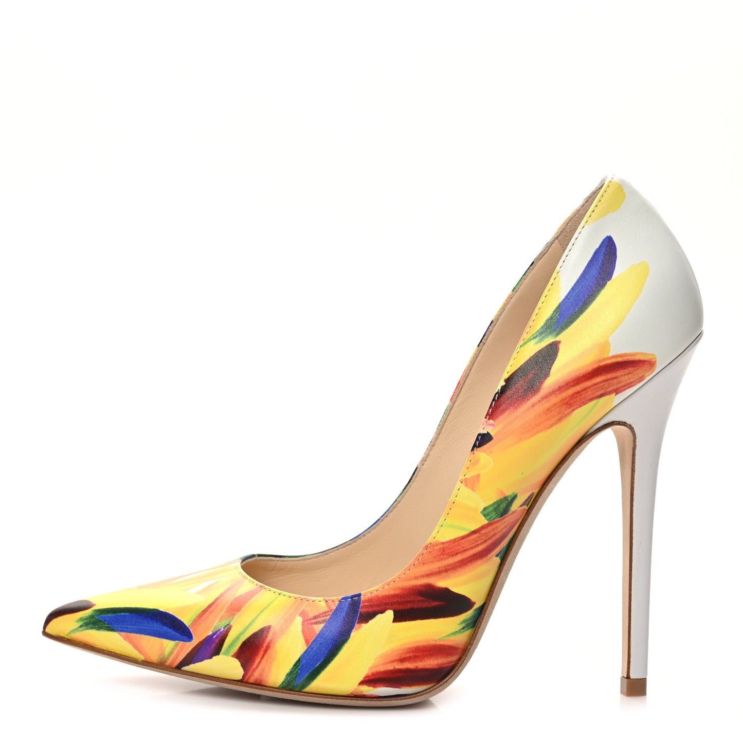 Calfskin Feather Printed Anouk Pumps 38.5 Multicolor