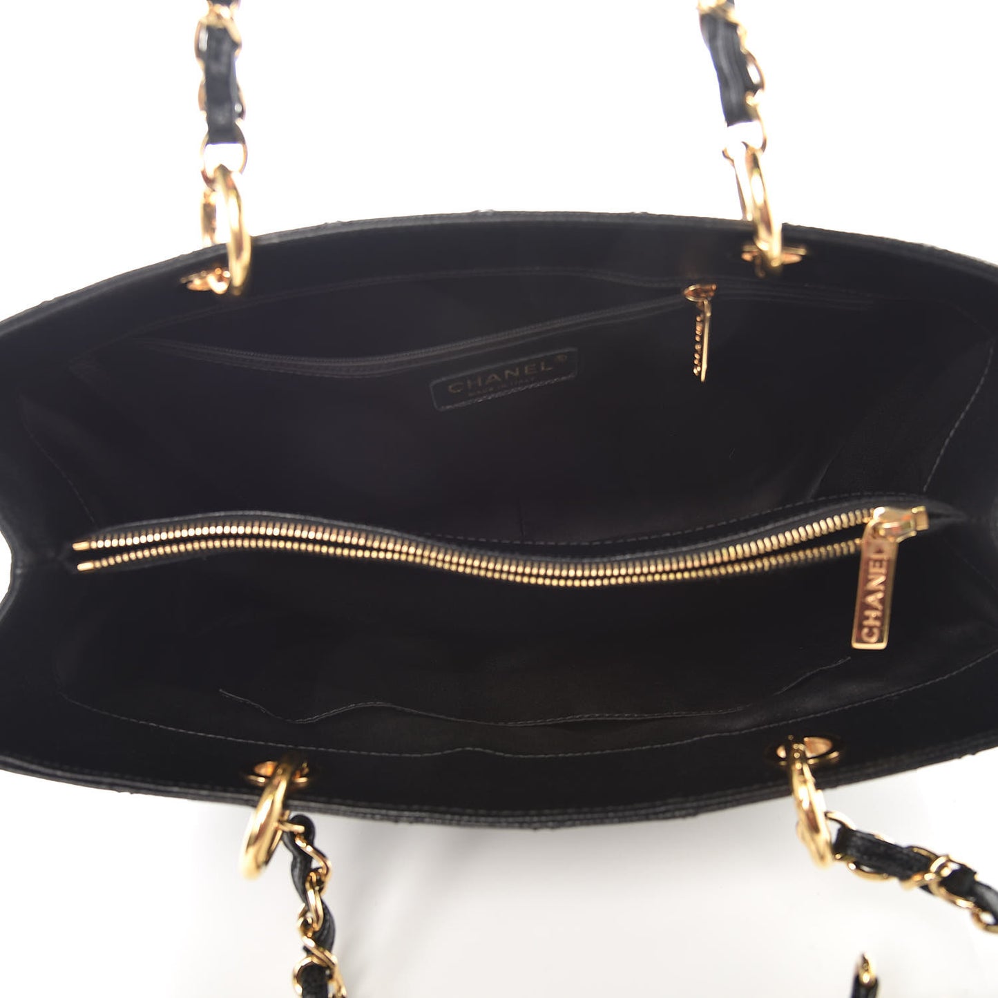 Caviar Quilted Grand Shopping Tote GST Black