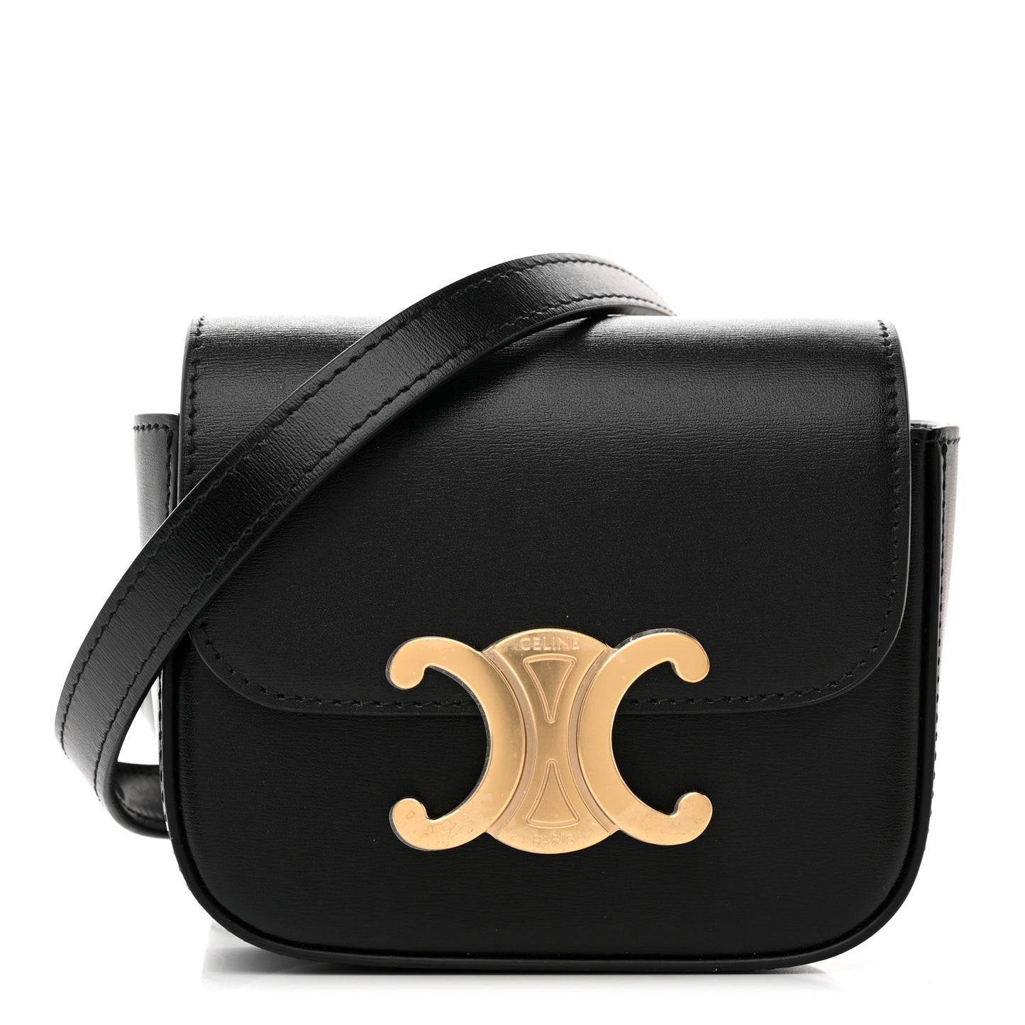 Shiny Calfskin Mini Triomphe Black