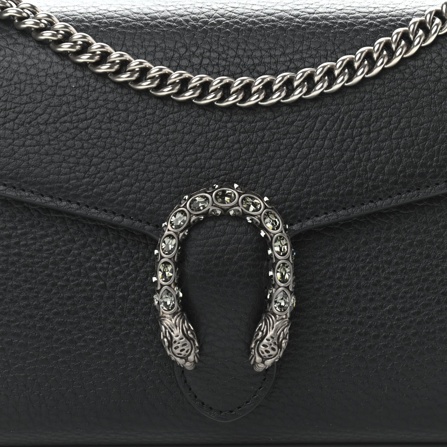 Calfskin Mini Dionysus Chain Wallet Black