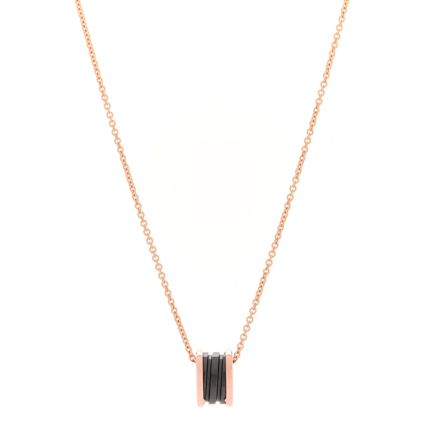 18K Rose Gold Black Ceramic B.Zero1 Pendant Necklace