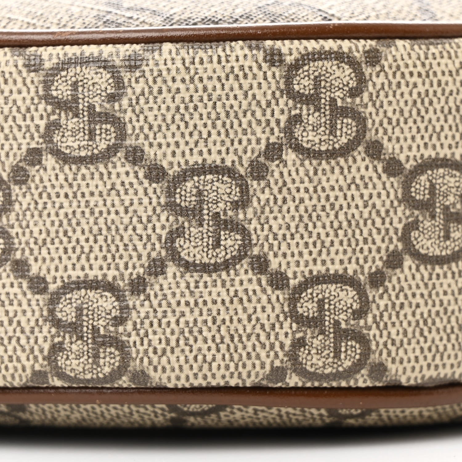 Gucci GG Supreme Monogram Azalea Calfskin Mini Retro Interlocking G Half Moon Bag Beige Ebony Brown Sugar 9 of 11