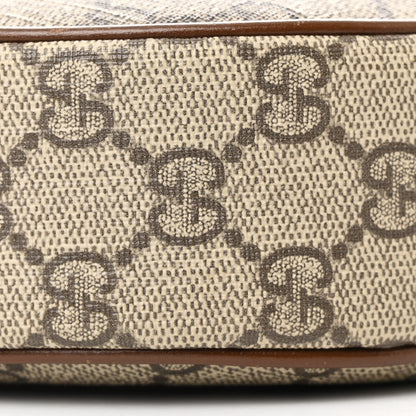 Gucci GG Supreme Monogram Azalea Calfskin Mini Retro Interlocking G Half Moon Bag Beige Ebony Brown Sugar 9 of 11