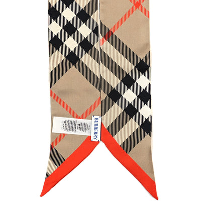 Burberry Silk Vintage Check Print Skinny Scarf Sand 2 of 3