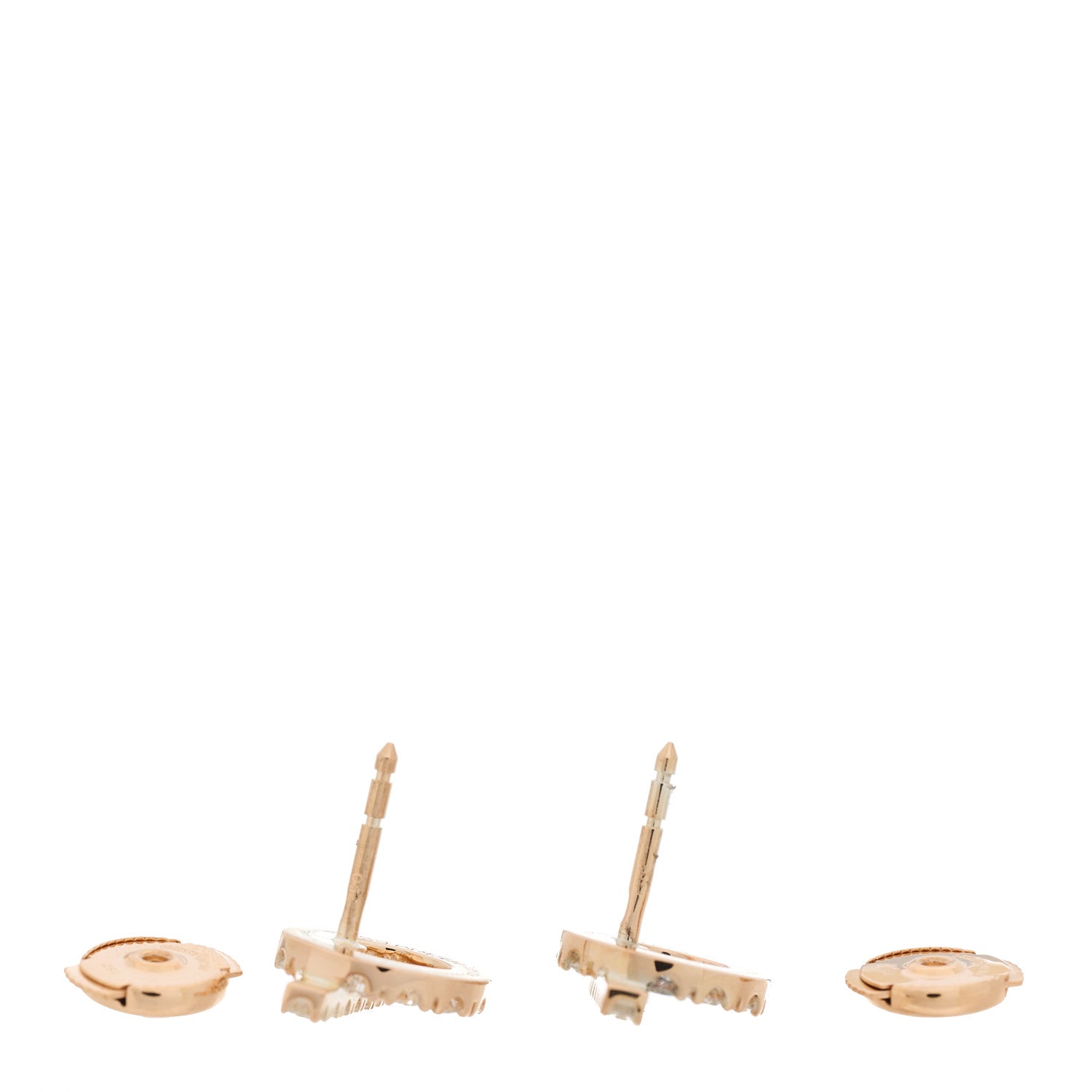 Hermes 18K Rose Gold Diamond Finesse Earrings 3 of 4