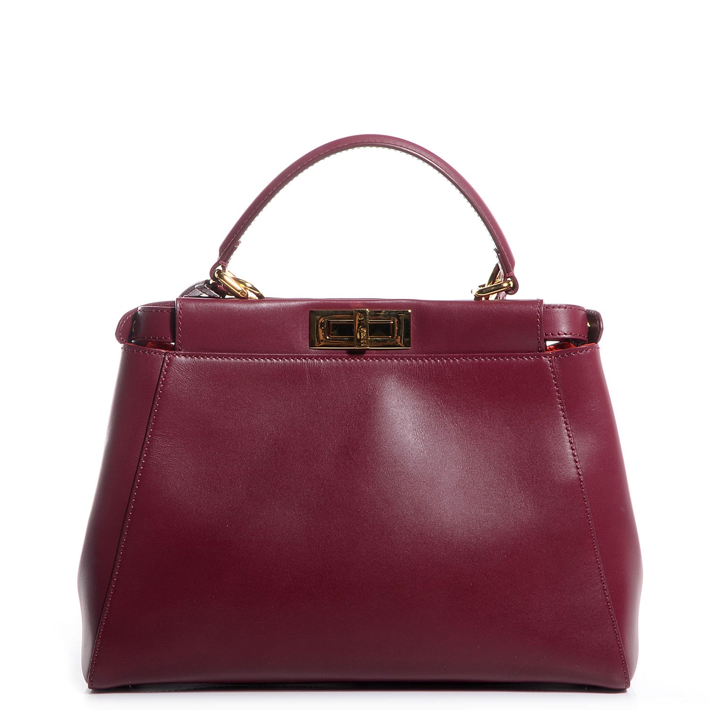 Vitello Morgan Shiny Nappa Medium Peekaboo Iconic Satchel Ciliegia Papavero