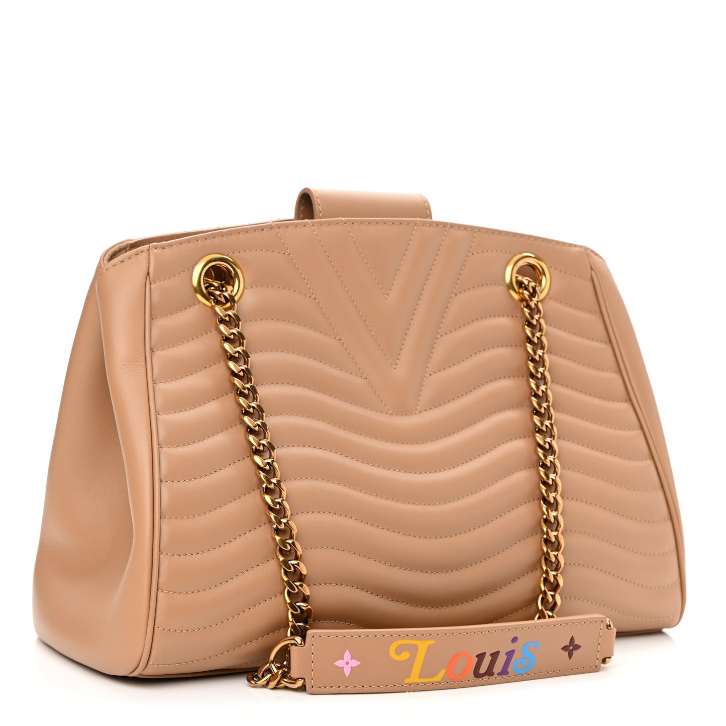 Calfskin New Wave Chain Tote Noisette