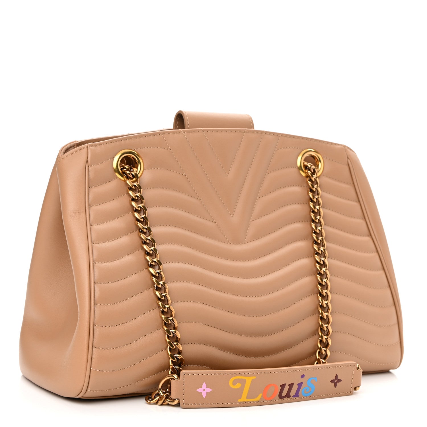 Louis Vuitton Calfskin New Wave Chain Tote Noisette 3 of 8