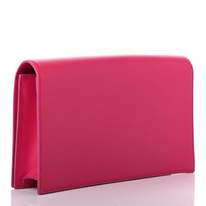 Saint Laurent Grain De Poudre Classic Monogram Kate Clutch Lipstick Fuchsia 2 of 10