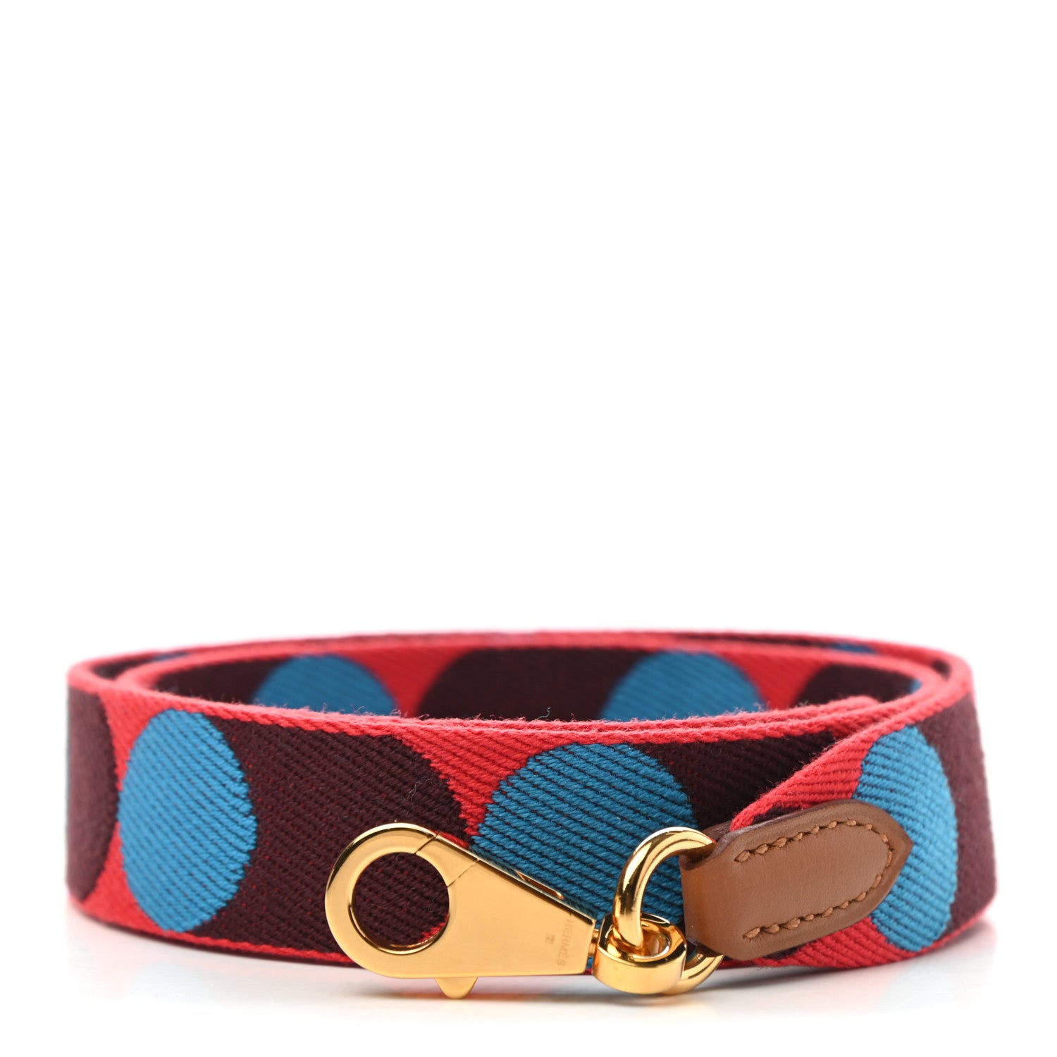 Hermes Toile Swift 25mm Sangle Flipperball Shoulder Strap Rouge De Coeur Bleu Frida Gold 1 of 6