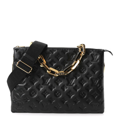 Louis Vuitton Lambskin Embossed Monogram Coussin MM Black Black 1 of 10