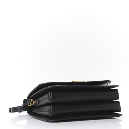 Balenciaga Shiny Calfskin Crocodile Embossed Small B Bag Black 3 of 9