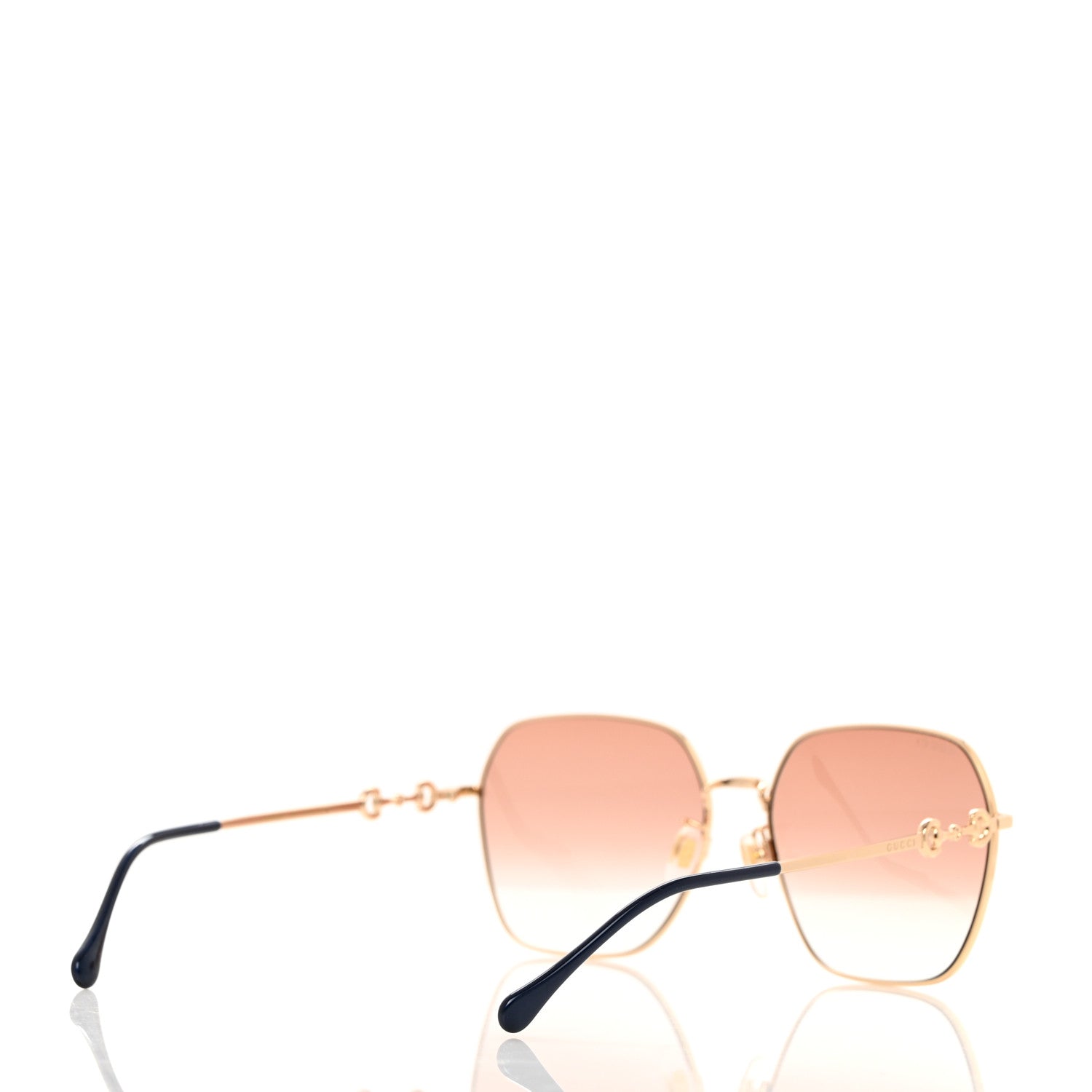 Gucci Metal Horsebit Square Sunglasses GG0882SA Gold 4 of 7