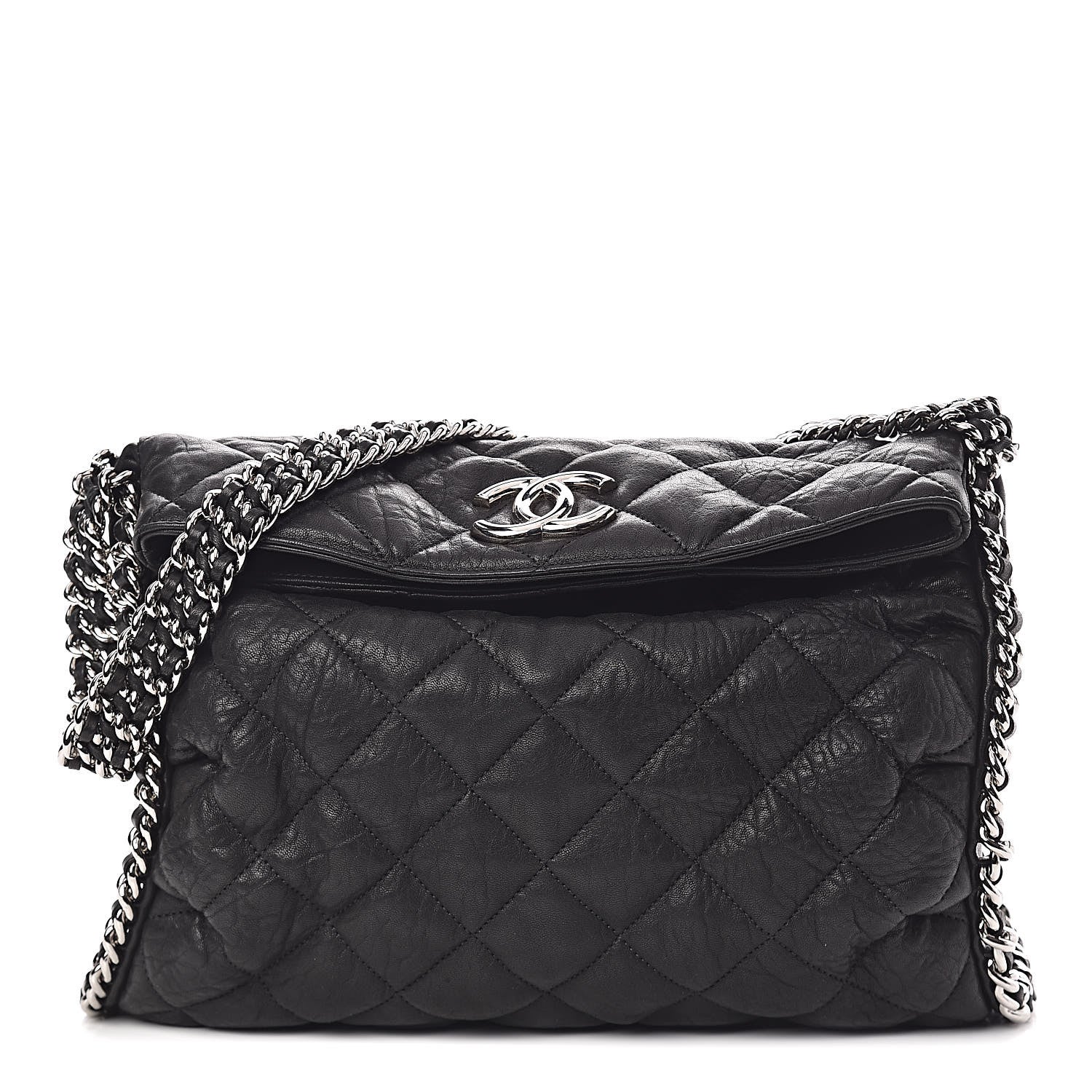 Chanel Washed Lambskin Chain Around Hobo Black 1 of 11