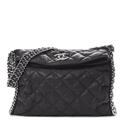 Chanel Washed Lambskin Chain Around Hobo Black 1 of 11