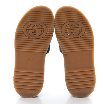 Gucci New Denim GG Monogram Angelina Platform 55mm Slide Sandals 38 Blue Tea 5 of 8